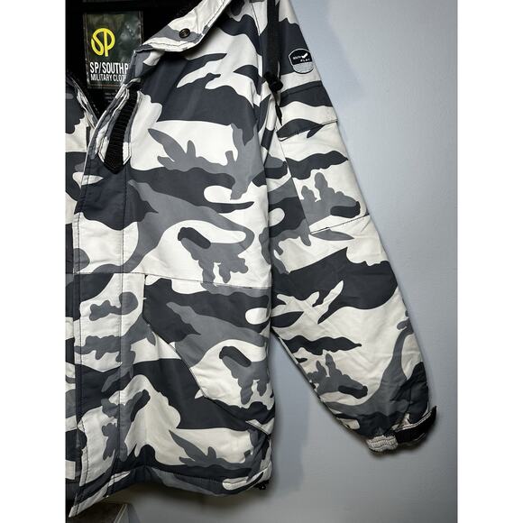 SP Southplay Military Camo Jacket Men’s Small Hooded Puffer Coat Winter Warm - Picture 5 of 12